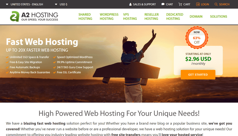 A2 Hosting キャプチャ