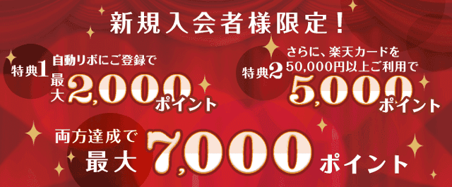 楽天カード・新規入会者の自動リボ登録キャンペーンバナー