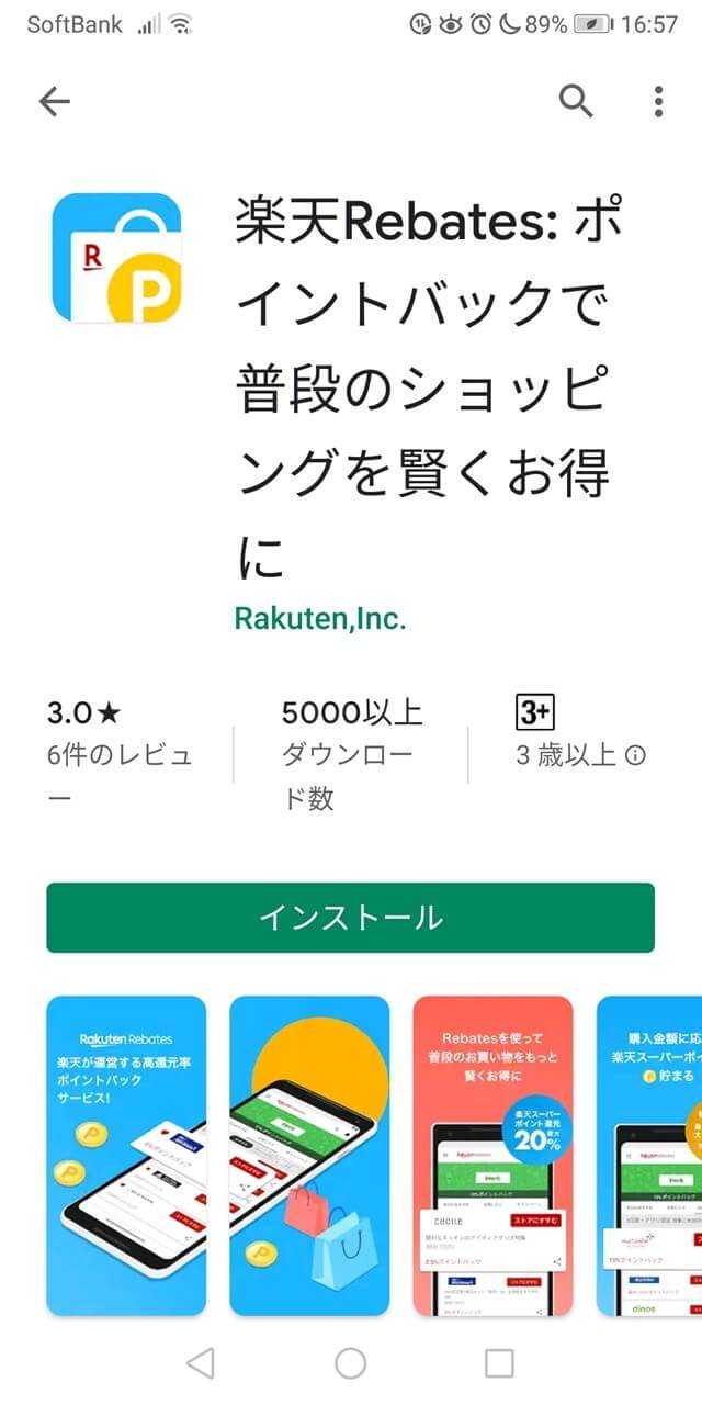 Google Playのインストール画面