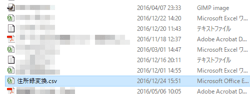 筆王体験版の住所録の変換データ