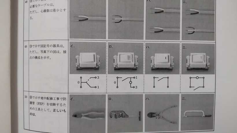 第二種電気工事士の過去問題プリント後