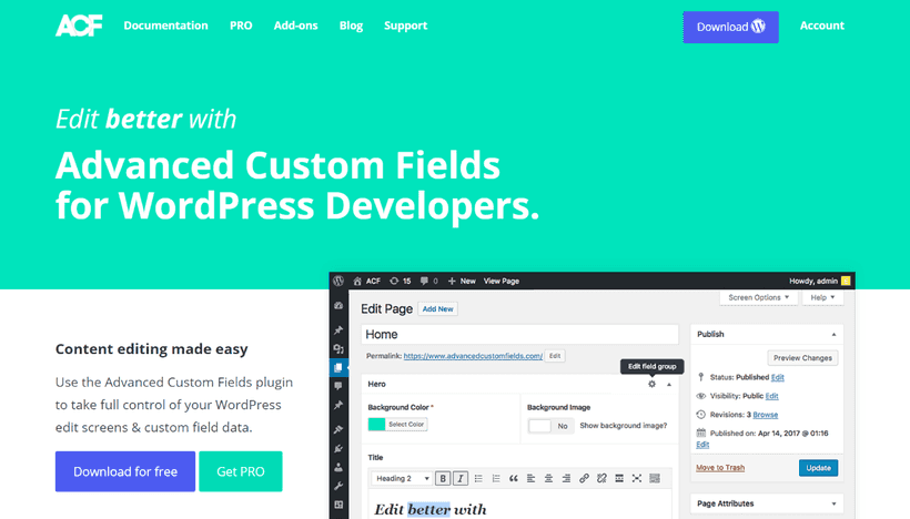 Advanced Custom Fieldsキャプチャ